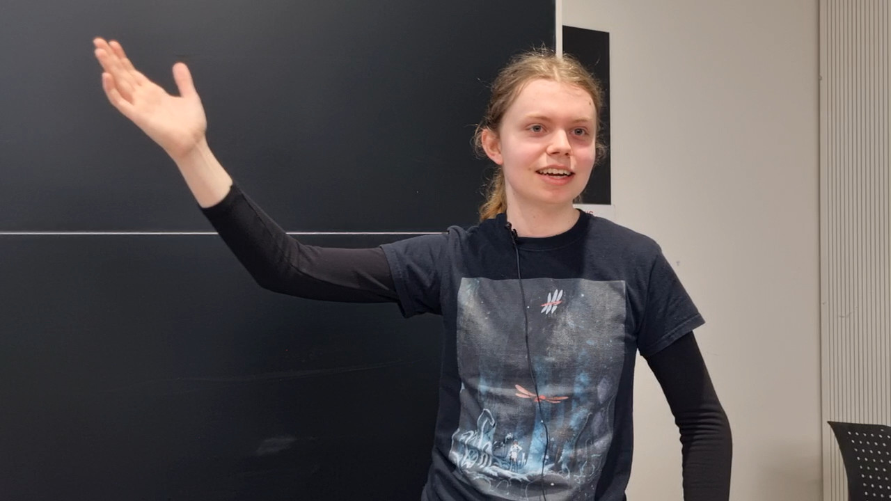 A speaker presenting at a Canberra Python meetup